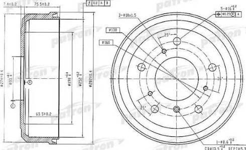 Patron PDR1190 - Тормозной барабан avtokuzovplus.com.ua