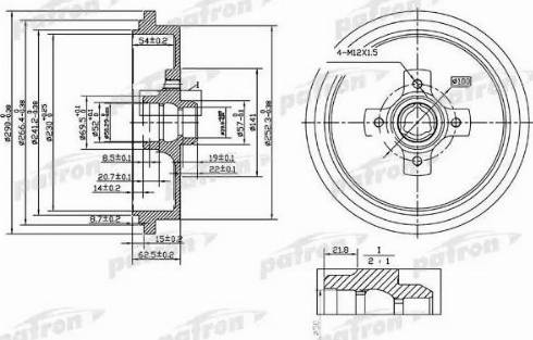 Patron PDR1192 - Гальмівний барабан autocars.com.ua