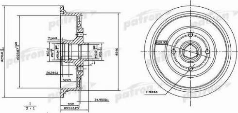 Patron PDR1200 - Гальмівний барабан autocars.com.ua