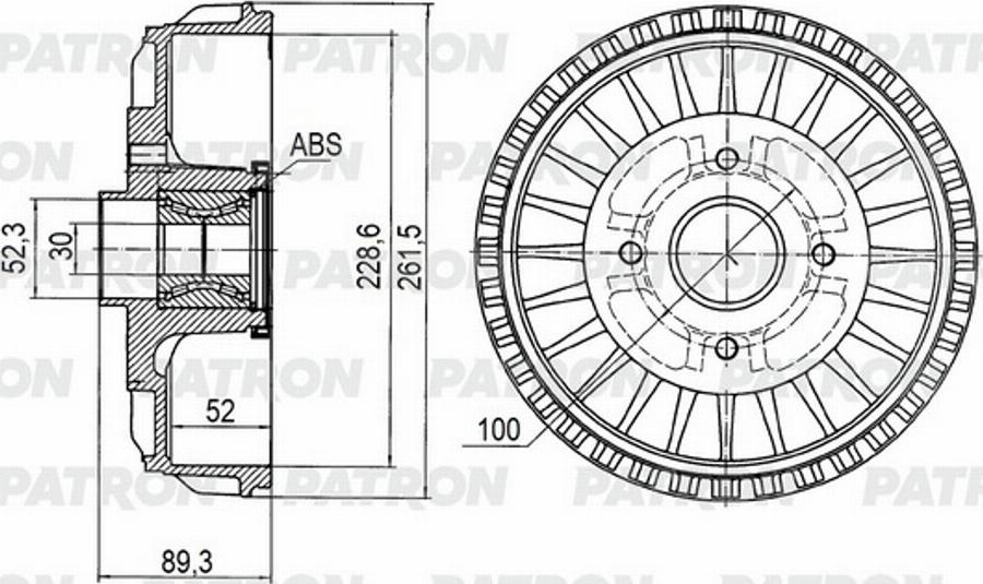 Patron PDR1737 - Гальмівний барабан autocars.com.ua