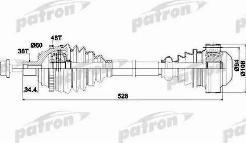 Patron PDS0028 - Приводний вал autocars.com.ua