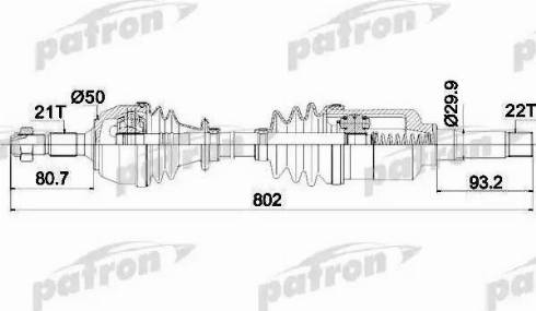 Patron PDS0081 - Приводной вал avtokuzovplus.com.ua