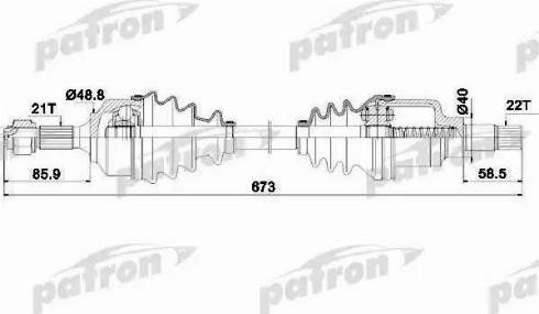 Patron PDS0126 - Приводний вал autocars.com.ua