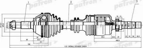 Patron PDS0161 - Приводний вал autocars.com.ua