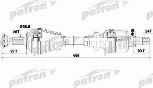 Patron PDS0225 - Приводний вал autocars.com.ua