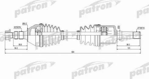 Patron PDS0270 - Приводний вал autocars.com.ua