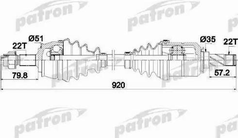 Patron PDS0284 - Приводной вал avtokuzovplus.com.ua