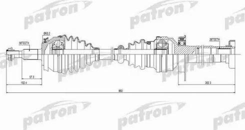 Patron PDS0306 - Приводной вал avtokuzovplus.com.ua