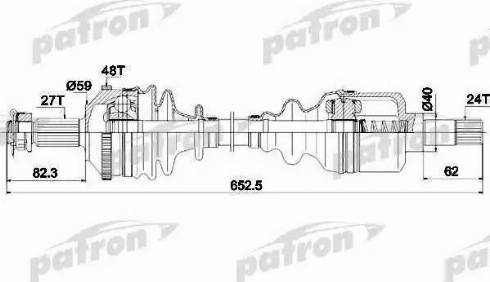 Patron PDS0335 - Приводний вал autocars.com.ua