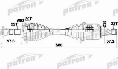 Patron PDS0347 - Приводний вал autocars.com.ua