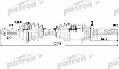 Patron PDS0378 - Приводной вал avtokuzovplus.com.ua