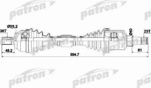 Patron PDS0382 - Приводной вал avtokuzovplus.com.ua