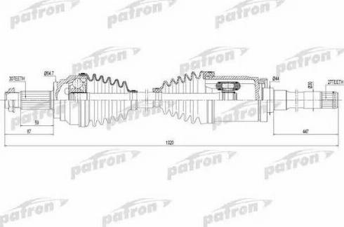 Patron PDS0387 - Приводной вал avtokuzovplus.com.ua