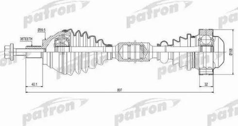 Patron PDS0416 - Приводной вал avtokuzovplus.com.ua