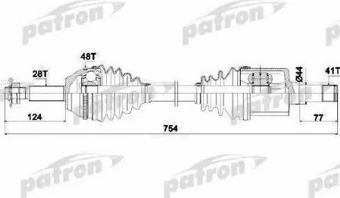 Patron PDS0428 - Приводний вал autocars.com.ua