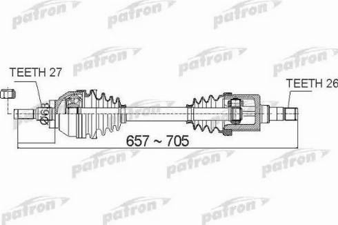 Patron PDS0486 - Приводний вал autocars.com.ua