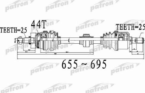 Patron PDS0488 - Приводной вал avtokuzovplus.com.ua