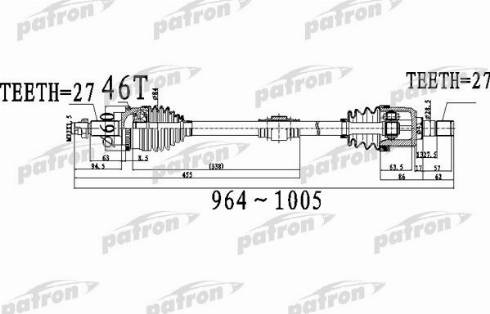 Patron PDS0491 - Приводний вал autocars.com.ua