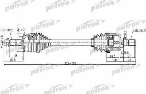 Patron PDS0504 - Приводний вал autocars.com.ua