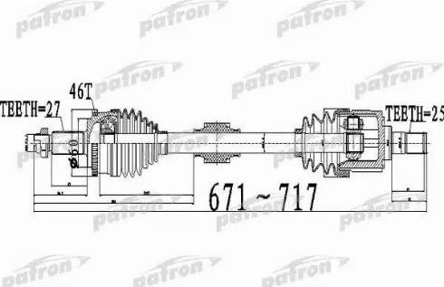 Patron PDS0511 - Приводний вал autocars.com.ua