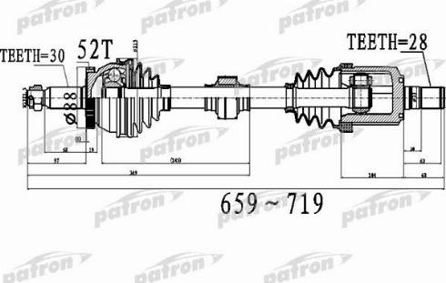 Patron PDS0523 - Приводний вал autocars.com.ua