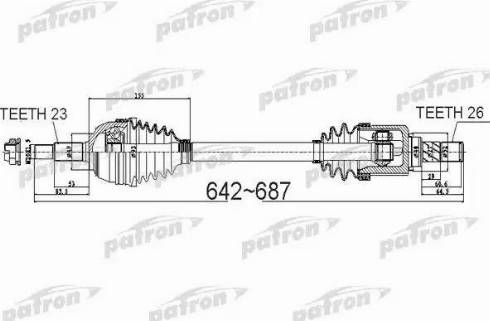 Patron PDS0524 - Приводний вал autocars.com.ua