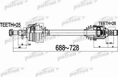 Patron PDS0529 - Приводний вал autocars.com.ua