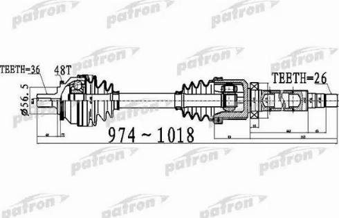 Patron PDS0536 - Приводной вал avtokuzovplus.com.ua