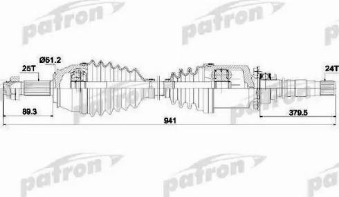 Patron PDS0636 - Приводний вал autocars.com.ua