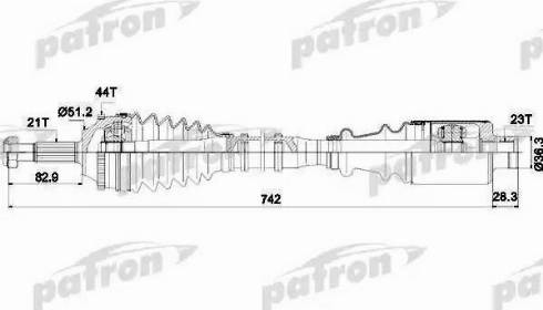 Patron PDS1116 - Приводний вал autocars.com.ua