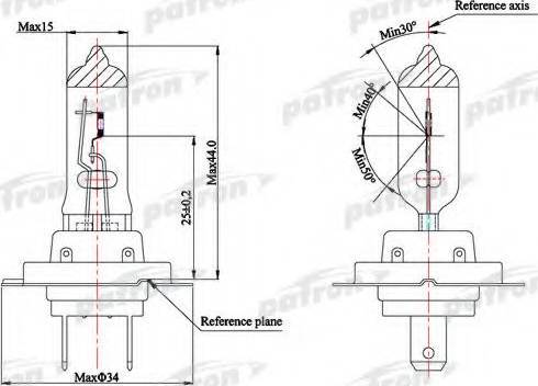 Patron PLH7-12/55 - Лампа накаливания, фара с автоматической системой стабилизации avtokuzovplus.com.ua