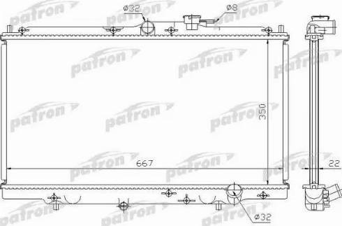 Patron PRS3093 - Радіатор, охолодження двигуна autocars.com.ua