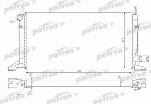 Patron PRS3321 - Радіатор, охолодження двигуна autocars.com.ua