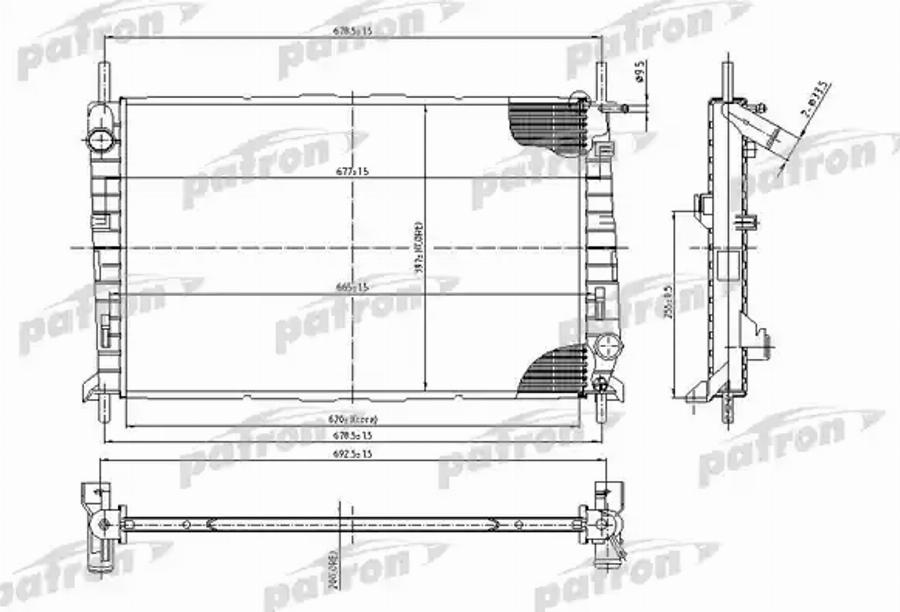 Patron PRS3428 - Радиатор, охлаждение двигателя avtokuzovplus.com.ua