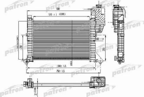 Patron PRS3464 - Радиатор, охлаждение двигателя avtokuzovplus.com.ua