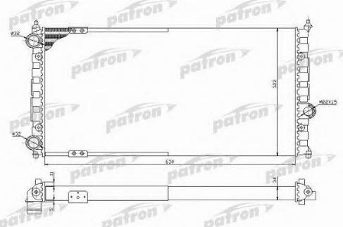 Patron PRS3521 - Радиатор, охлаждение двигателя avtokuzovplus.com.ua