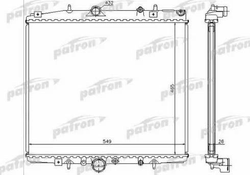 Patron PRS3595 - Радиатор, охлаждение двигателя avtokuzovplus.com.ua