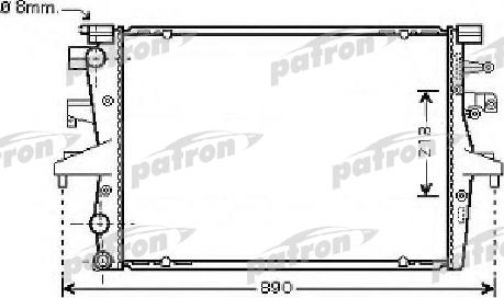 Patron PRS3600B - Радіатор, охолодження двигуна autocars.com.ua