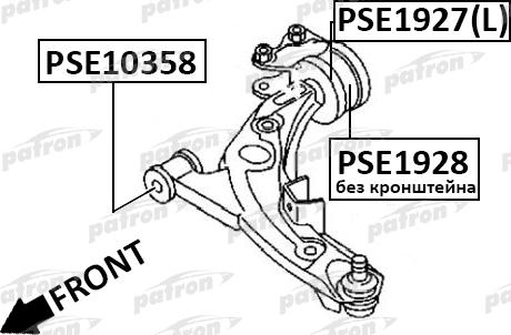 Patron PSE10358 - Сайлентблок, рычаг подвески колеса autodnr.net