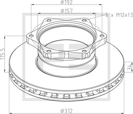 PE Automotive 016.647-00A - Тормозной диск autodnr.net