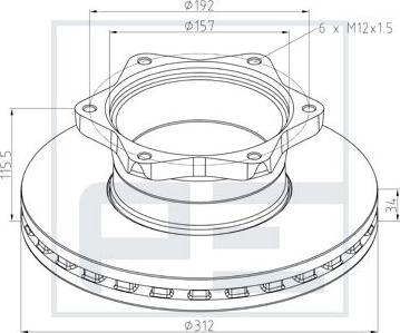 PE Automotive 016.647-10A - Тормозной диск autodnr.net