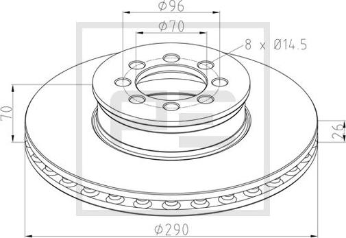 PE Automotive 016.648-00A - Гальмівний диск autocars.com.ua