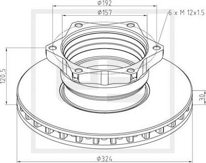 PE Automotive 016.653-00A - Тормозной диск avtokuzovplus.com.ua