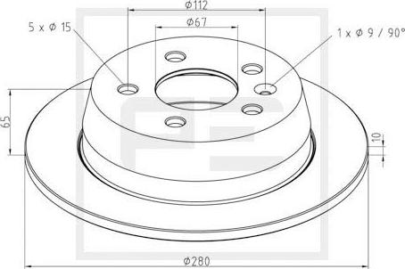 PE Automotive 016.655-00A - Тормозной диск avtokuzovplus.com.ua