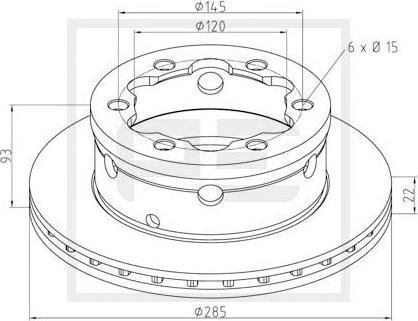 PE Automotive 016.667-00A - Гальмівний диск autocars.com.ua