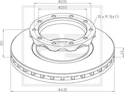 PE Automotive 016.671-00A - Тормозной диск avtokuzovplus.com.ua