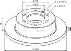 PE Automotive 016.676-00A - Тормозной диск avtokuzovplus.com.ua