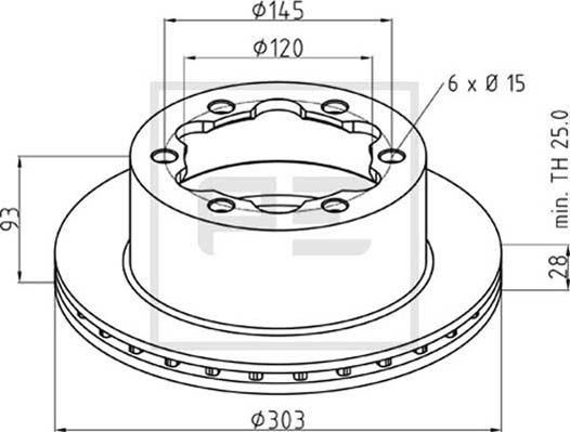 PE Automotive 016.679-00A - Тормозной диск avtokuzovplus.com.ua