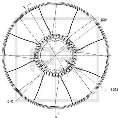 PE Automotive 020.219-00A - Крыльчатка вентилятора, охлаждение двигателя autodnr.net