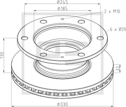 PE Automotive 026.648-00A - Гальмівний диск autocars.com.ua